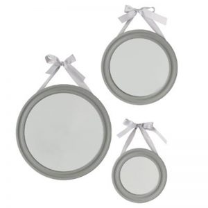 Set 3 specchi tondi grigio