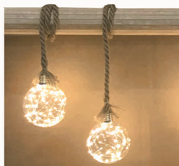 Bolla palla luminosa con led D.15 con corda