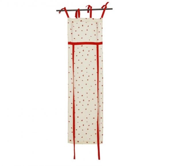 Tendina con cuoricini rosso 45x160cm