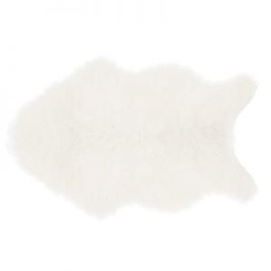 Tappeto in finto pelo bianco 60x90cm
