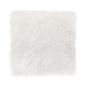 Cuscino in finto pelo bianco