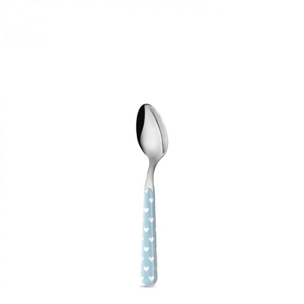 Posate in acciaio con cuoricini azzurro - Neva - immagine 3