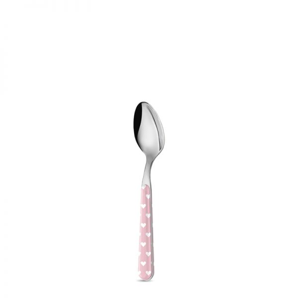 Posate in acciaio con cuoricini rosa - Neva - immagine 3