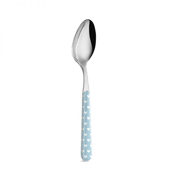 Posate in acciaio con cuoricini azzurro - Neva - immagine 4