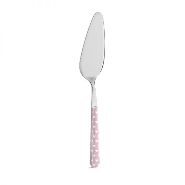 Pala torta in acciaio inox con cuoricini rosa – Neva
