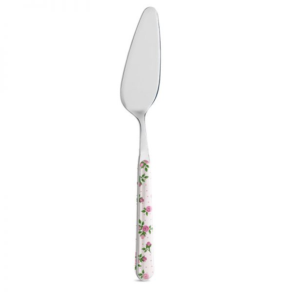 Pala torta in acciaio inox con roselline rosa – Neva