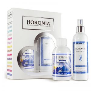 Set profumatore bucato + spray per tessuti essenza blue fior di loto – Horomia