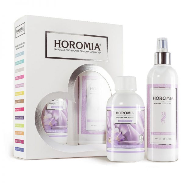 Set profumatore bucato + spray per tessuti essenza brezza di primavera – Horomia