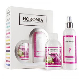 Set profumatore bucato + spray per tessuti essenza muschi e loto – Horomia