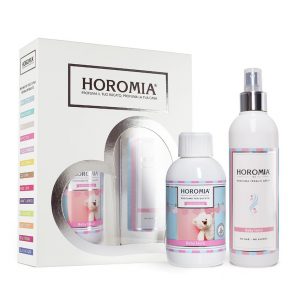 Set profumatore bucato + spray per tessuti essenza baby talco - Horomia