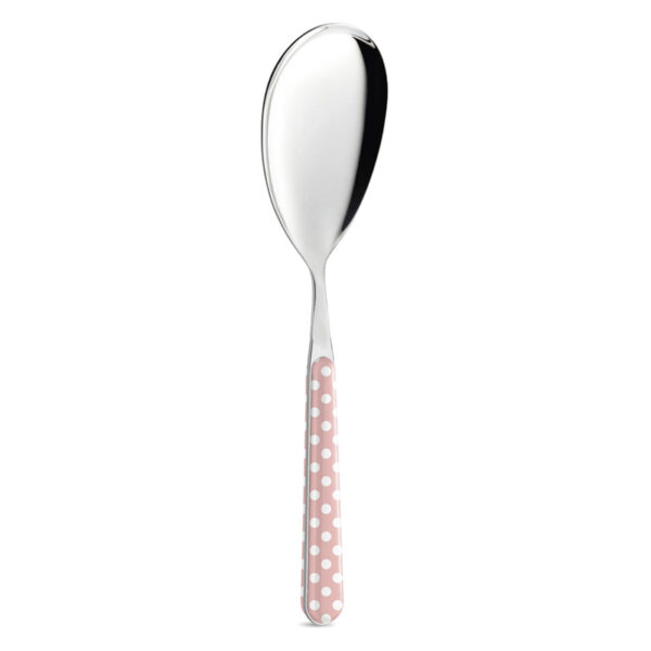 Pala riso in acciaio inox con pois rosa - Neva