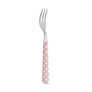 Forchettina dolce in acciaio inox con pois rosa - Neva