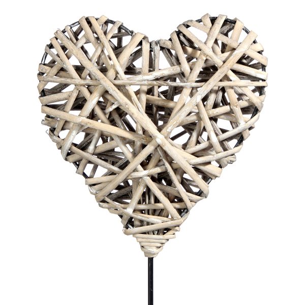 Cuore intrecciato in vimini da appoggio tortora - immagine 2