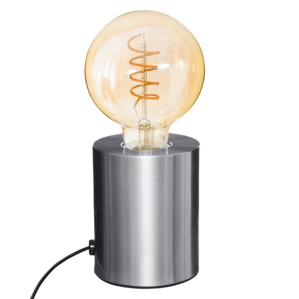 Base lampada in metallo colore argento