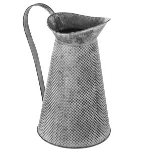 Brocca in metallo zincato shabby