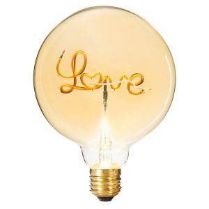 Lampadina decorativa a led con scritta "Love"