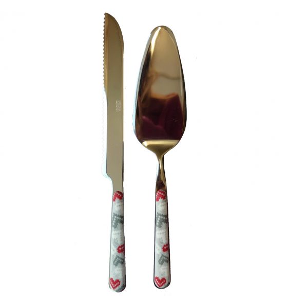 Set coltello panettone + pala torta in acciaio inox chabby - Neva