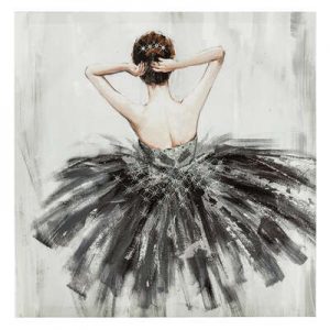 Quadro con ballerina mora e glitter