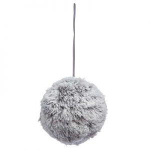 Decorazione a palla di peluche grigio