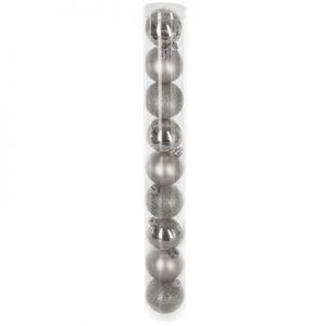 Set 9 palle di natale argento D.60mm