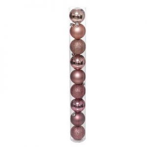 Set 9 palle di natale rosa D.60MM