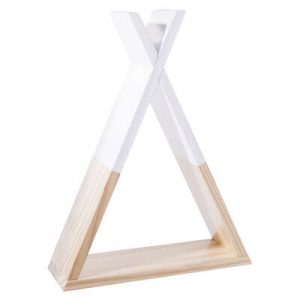 Mensola a triangolo in legno naturale e bianco