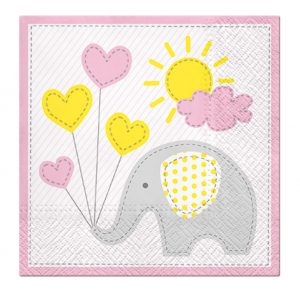 Tovaglioli di carta elefante rosa 3 veli 20pz