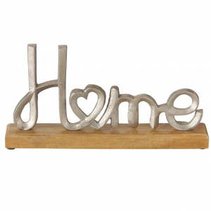 Scritta home in legno e alluminio