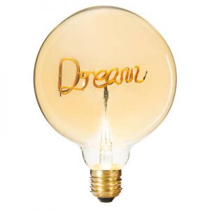 Lampadina decorativa a led con scritta "Dream"