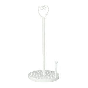 Portarotolo da cucina cuore bianco shabby
