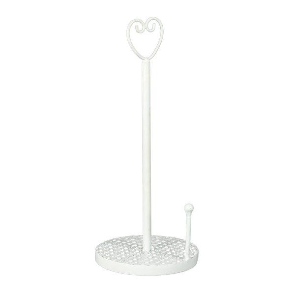 Portarotolo da cucina cuore bianco shabby