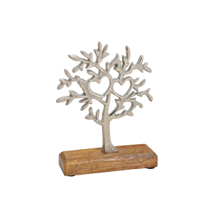 Albero in alluminio con cuore e legno di mango