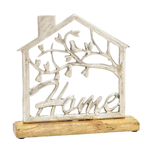 Casetta in alluminio "Home" con base in legno