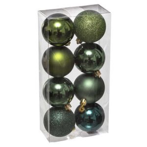 Set 8 palle di natale verde D.70mm