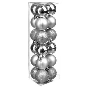 Set 18 palle di natale argento D.30mm