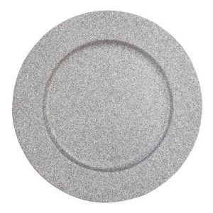 Sottopiatto glitter argento