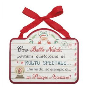 Targhetta Caro Babbo Natale "molto speciale"