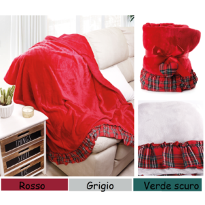 Coperta plaid con fiocchetto a cuore 145x200cm