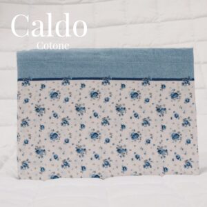 Completo letto in flanella Bouquet azzurro singolo