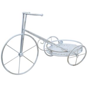 Porta piante bicicletta in ferro bianco shabby