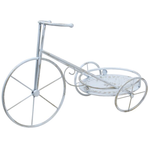 Porta piante bicicletta in ferro bianco shabby