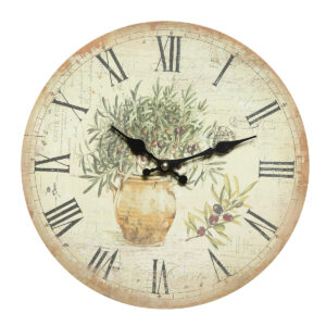 Orologio con vasetto di ulivo