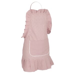 Grembiule Nora rosa con cuoricini - Nuvole di Stoffa