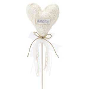 Pick cuoricino con dedica "Amore" - Nuvole di stoffa