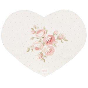 Tovaglietta americana cuore Annette con rose e cuoricini - Nuvole di Stoffa