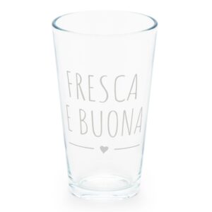 Bicchiere "Fresca e buona" in vetro borosilicato – Nuvole di stoffa