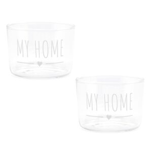Set 2 ciotole "My home" in vetro borosilicato – Nuvole di stoffa