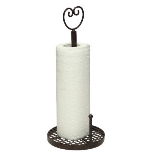 Portarotolo da cucina cuore marrone antico