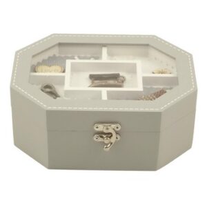 Scatola cucito in legno grigio