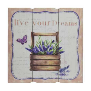 Quadro in legno lavanda "Live your deams"